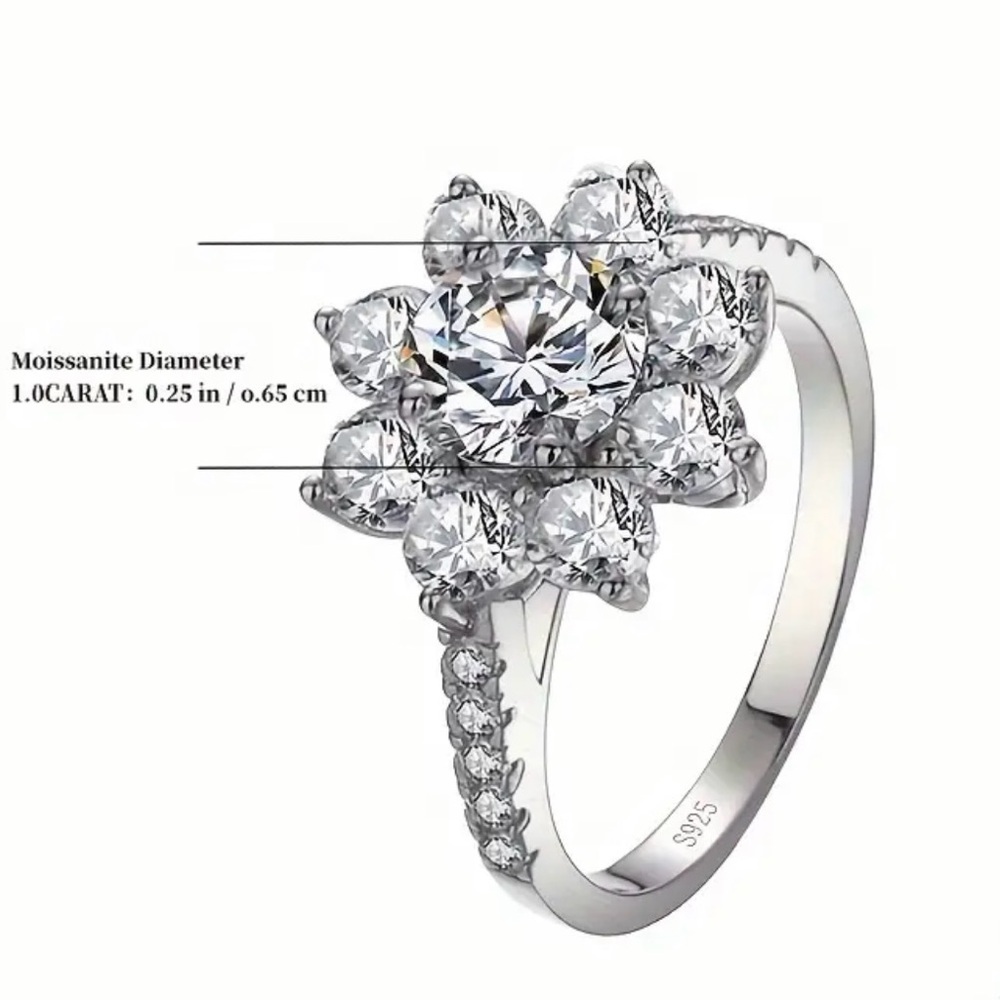 Silver Sparkling Rhinestone Ring - image 2